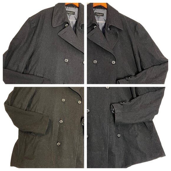 Pronto Uomo Double-Breasted Wool-Blend Peacoat 5XL Charcoal Goth - Picture 9 of 16